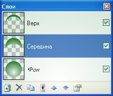 Окно слоев